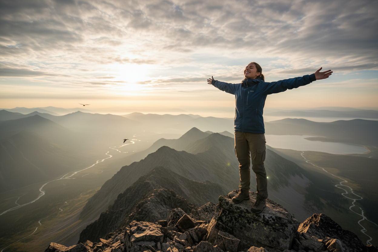 a girl standing living high